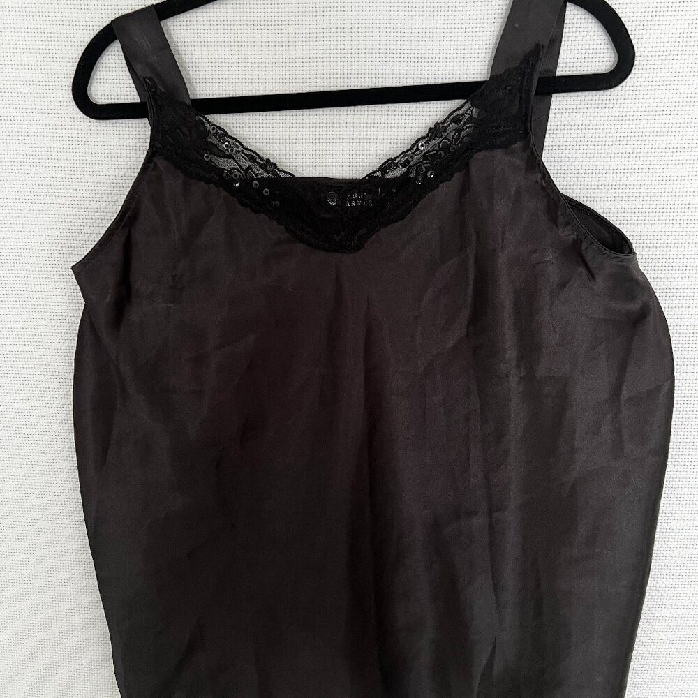 Maggie Barnes Women’s Black Sleeveless Lace Trim Cami Top Size 2X
